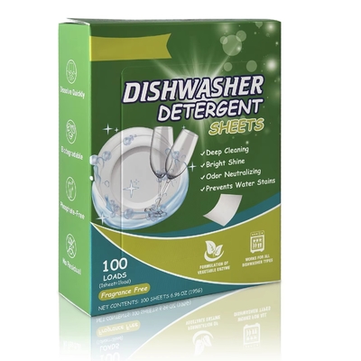 Customizable Dishwashing Detergent Sheets Lightweight And Compact