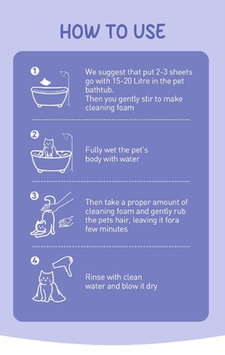 Eco Friendly Pet Clean Sheet Harmless Gentle Biodegradable Customizable