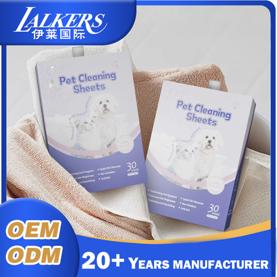 Disposable Pet Body Wash Paper Fragrant Scent For Dogs Soft Touch Bathroom