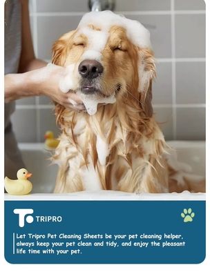 Extra Thick Pet Cleaning Sheets Disposable Dog Body Wash Sheets For Indoor